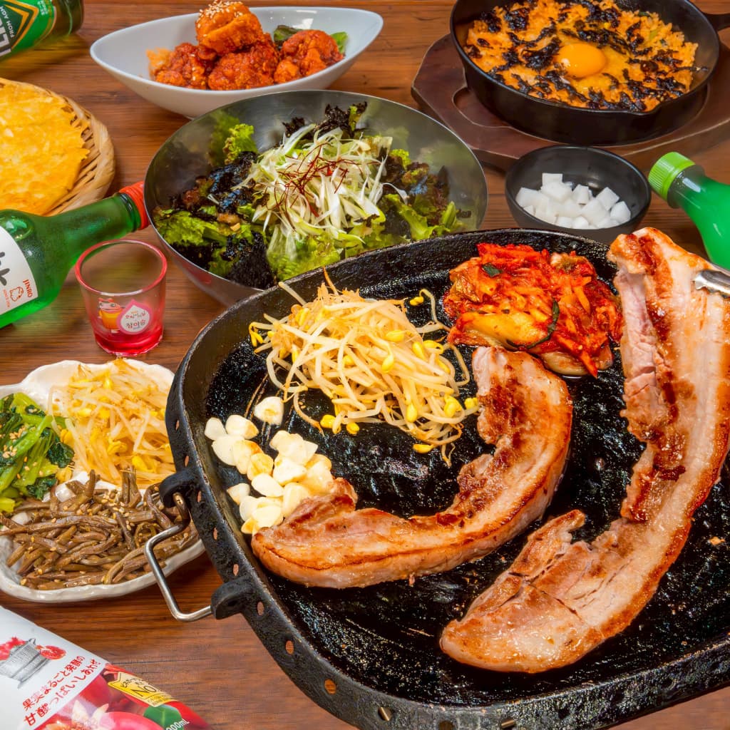 ２時間飲み放題付き【好評につき復活！サムギョプサルコース】全７品　5500円！このサイトからのご予約で最大1000円オフ